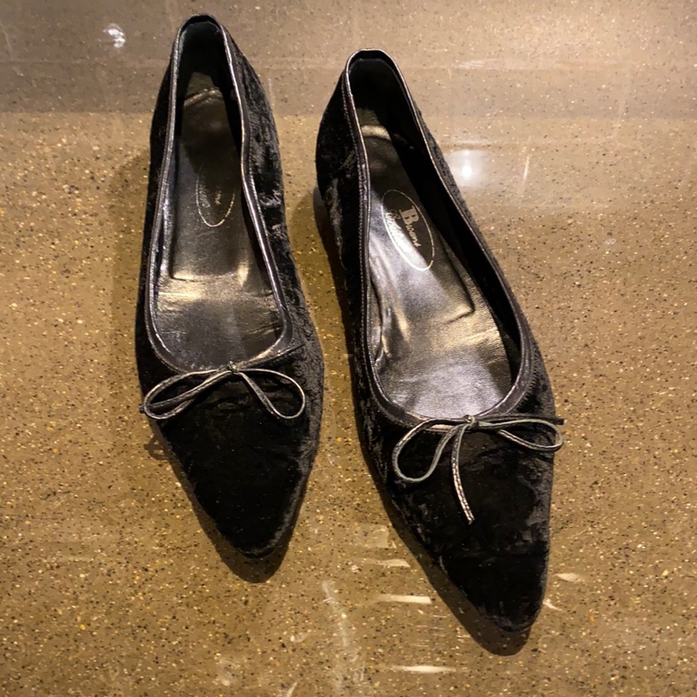 Browns velvet brocade flats